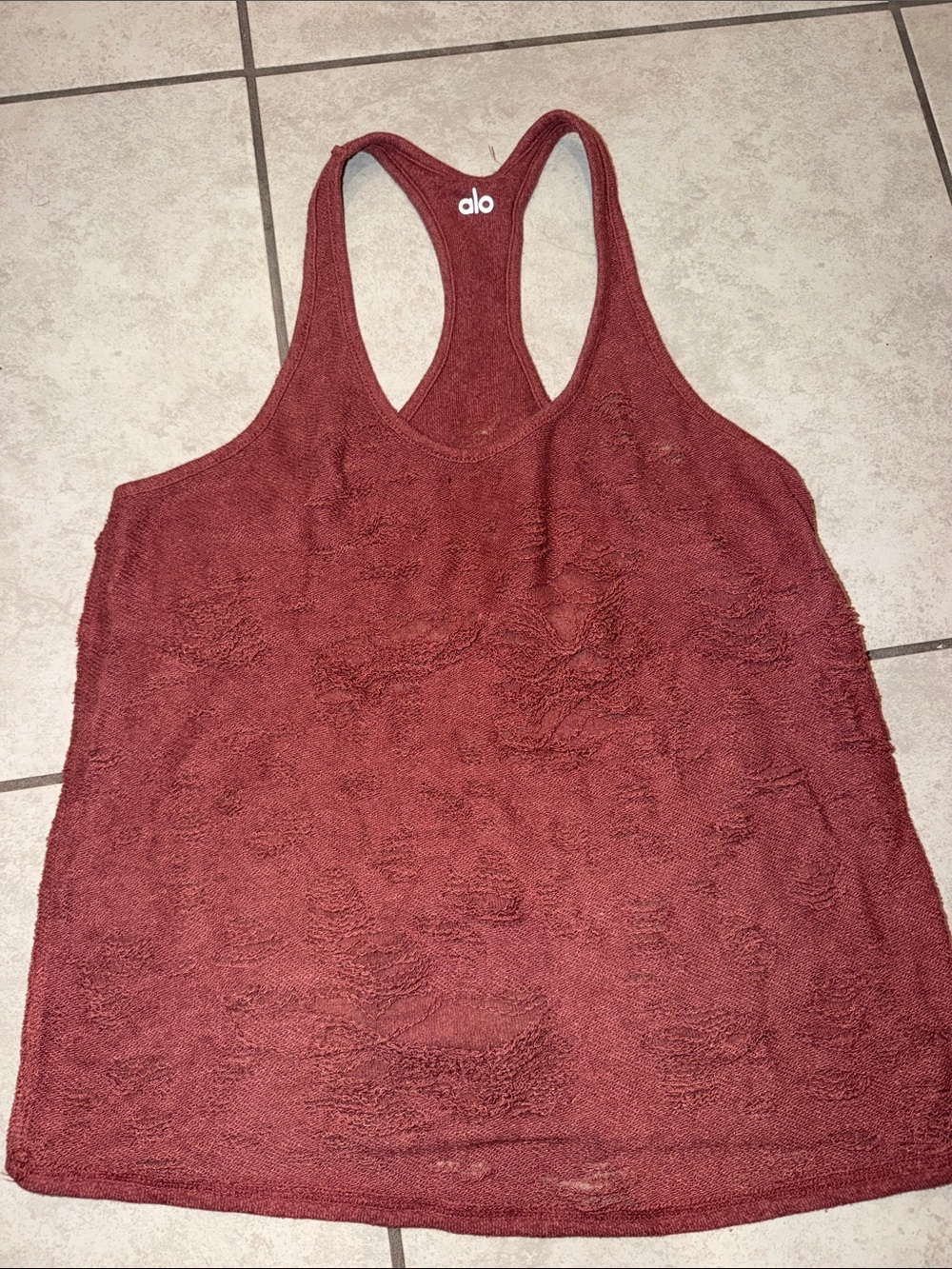 ALO Yoga Women's Rust Red Terry Racerback Tank